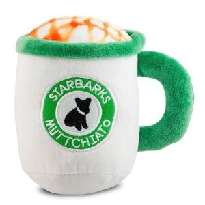 🆕-Haute Diggity Dog Starbarks Muttchiato Coffee Cup Squeaky Plush Dog Toy.